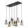 Lámpara colgante con cable SOPHIA 8xE14/10W/230V negro/verde/beige ahumado