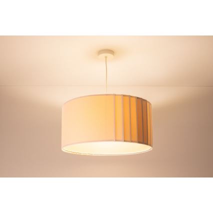Lámpara colgante con cable STRIPES 1xE27/60W/230V Ø 40 cm crema