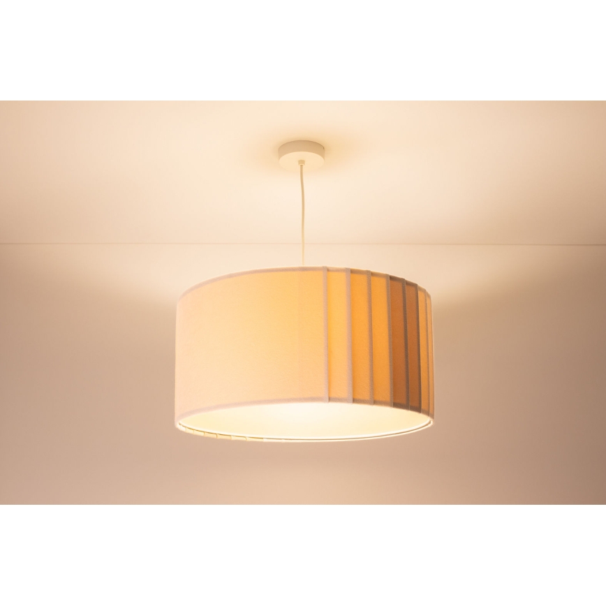 Lámpara colgante con cable STRIPES 1xE27/60W/230V Ø 40 cm crema