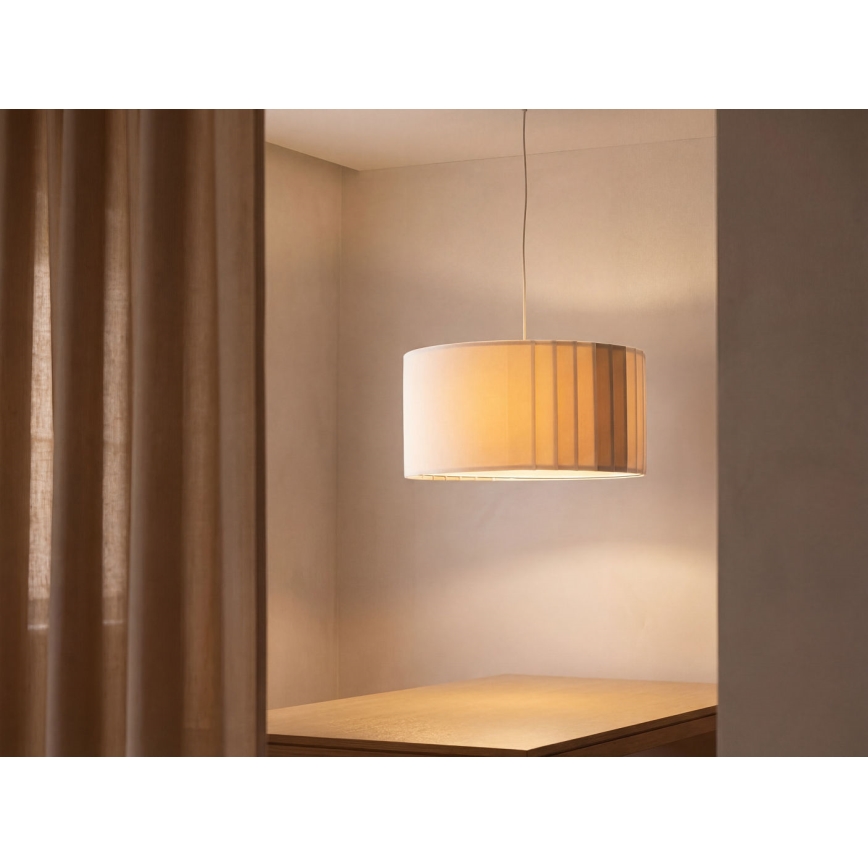 Lámpara colgante con cable STRIPES 1xE27/60W/230V Ø 40 cm crema