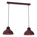 Lámpara colgante con cable SVEN 2xE27/15W/230V burdeos