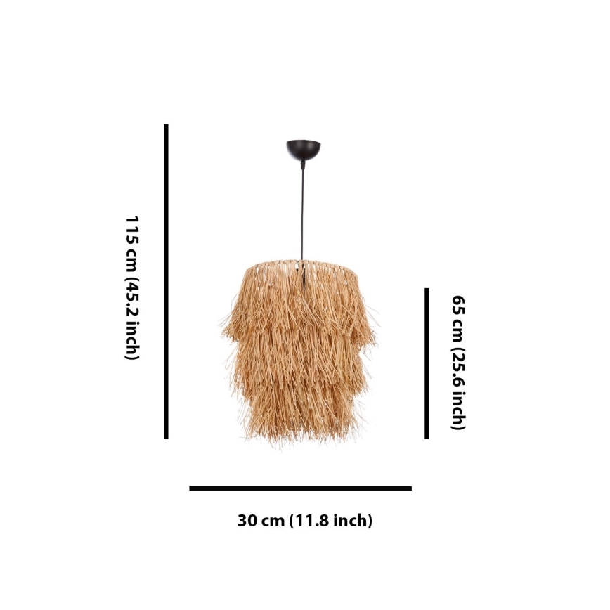 Lámpara colgante con cable TASSEL 1xE27/40W/230V de rafia