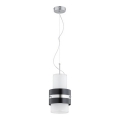 Lámpara colgante con cable TRI-STAR 1xE27/15W/230V negro/cromo brillante