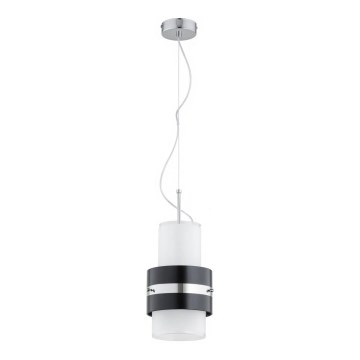 Lámpara colgante con cable TRI-STAR 1xE27/15W/230V negro/cromo brillante