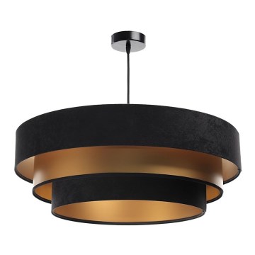 Lámpara colgante con cable TRINITI 1xE27/60W/230V negro/dorado