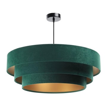 Lámpara colgante con cable TRINITI 1xE27/60W/230V verde/dorado