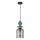 Lámpara colgante con cable TROPEA 1xE27/15W/230V negra/azul ahumado/beige