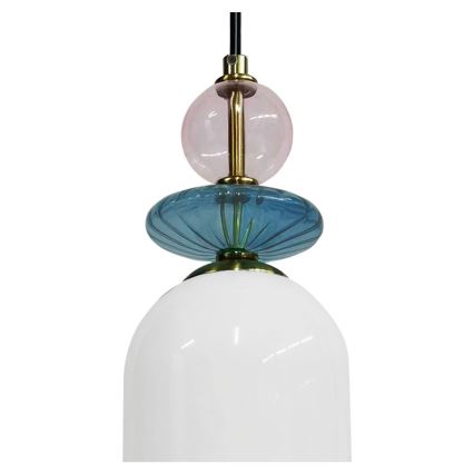 Lámpara colgante con cable TROPEA 1xE27/15W/230V negra/violeta ahumada/azul/blanca