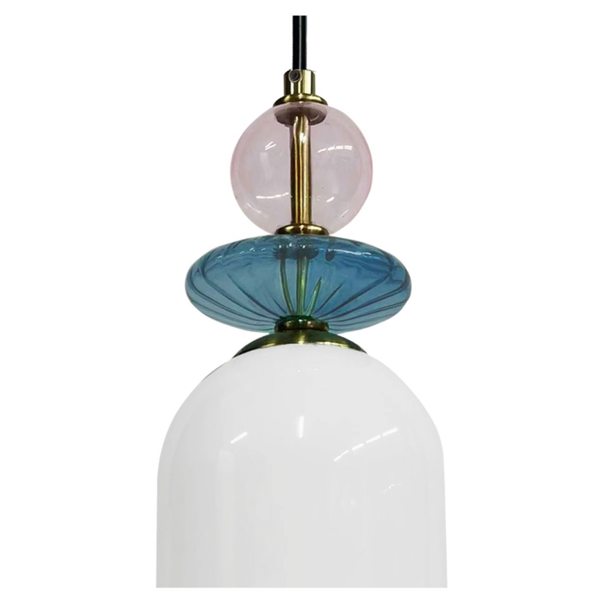 Lámpara colgante con cable TROPEA 1xE27/15W/230V negra/violeta ahumada/azul/blanca
