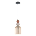 Lámpara colgante con cable TROPEA 1xE27/15W/230V negro/rojo ahumado/beige