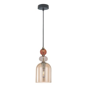 Lámpara colgante con cable TROPEA 1xE27/15W/230V negro/rojo ahumado/beige