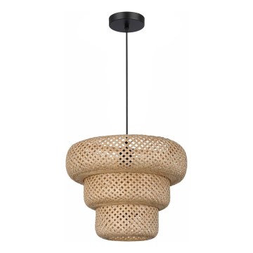 Lámpara colgante con cable TULUM 1xE27/15W/230V Ø 35 cm bambú