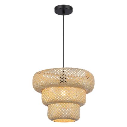 Lámpara colgante con cable TULUM 1xE27/15W/230V Ø 35 cm bambú