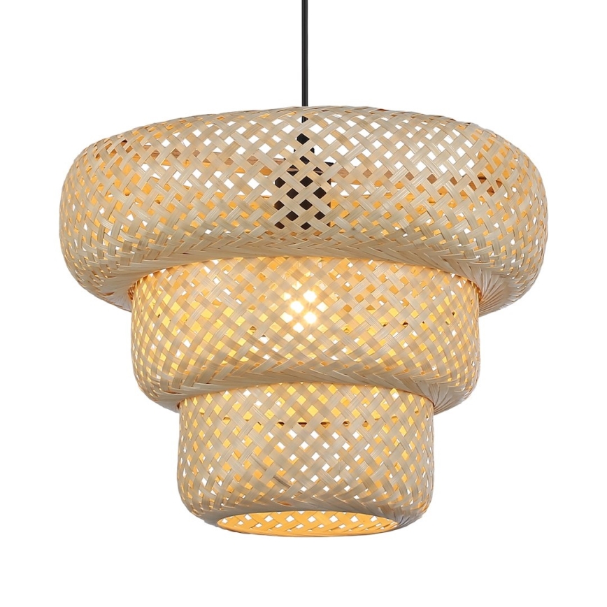 Lámpara colgante con cable TULUM 1xE27/15W/230V Ø 35 cm bambú