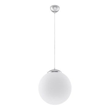Lámpara colgante con cable UGO 1xE27/15W/230V Ø 40 cm blanco/cromo brillante