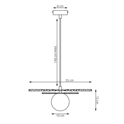 Lámpara colgante con cable UMBRA 1xG9/8W/230V negra/roja