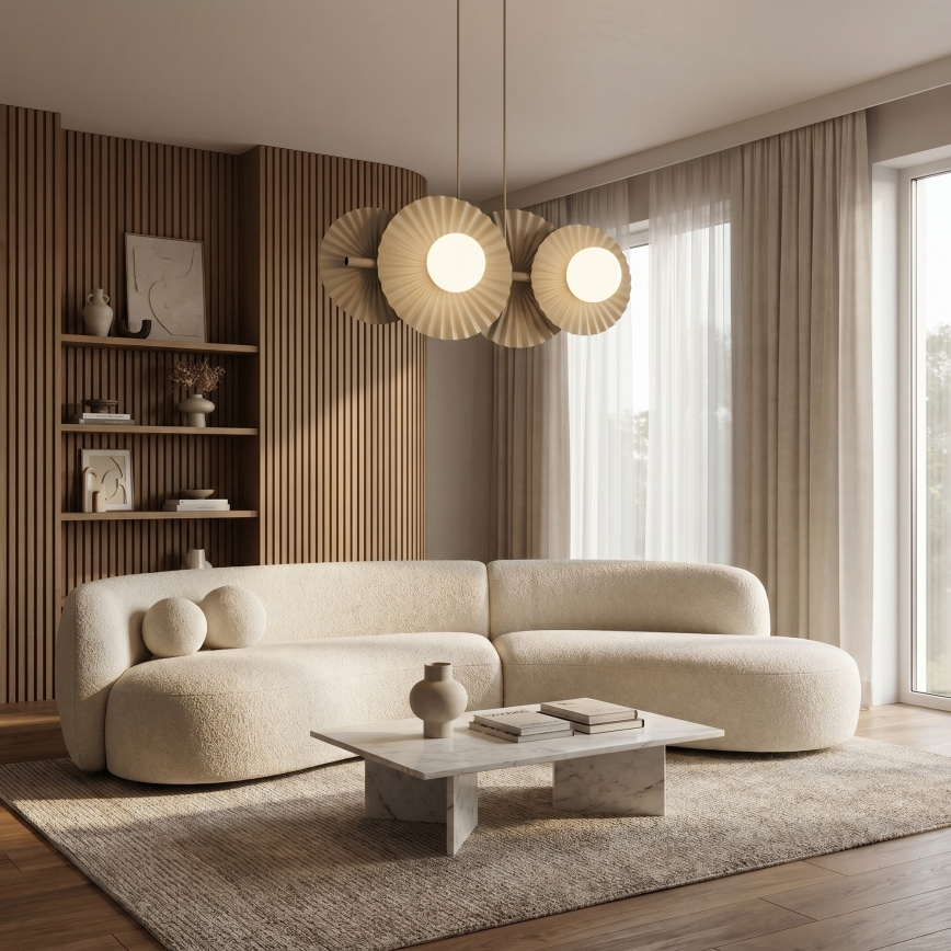 Lámpara colgante con cable UMBRA 4xG9/8W/230V beige