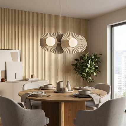 Lámpara colgante con cable UMBRA 4xG9/8W/230V beige