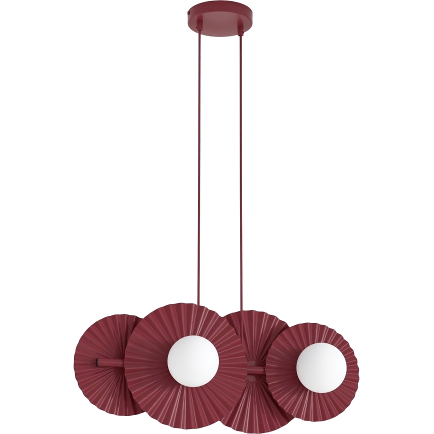Lámpara colgante con cable UMBRA 4xG9/8W/230V roja
