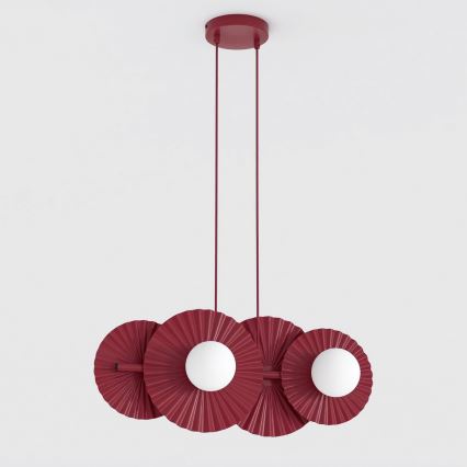 Lámpara colgante con cable UMBRA 4xG9/8W/230V roja