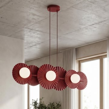 Lámpara colgante con cable UMBRA 6xG9/8W/230V roja