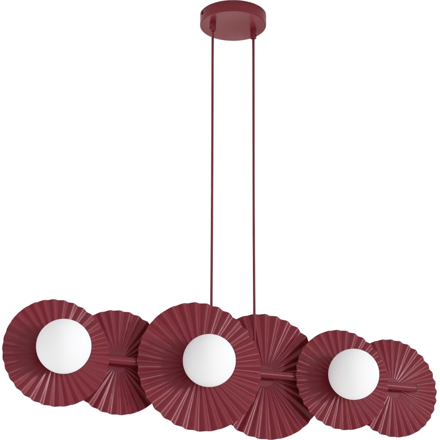 Lámpara colgante con cable UMBRA 6xG9/8W/230V roja