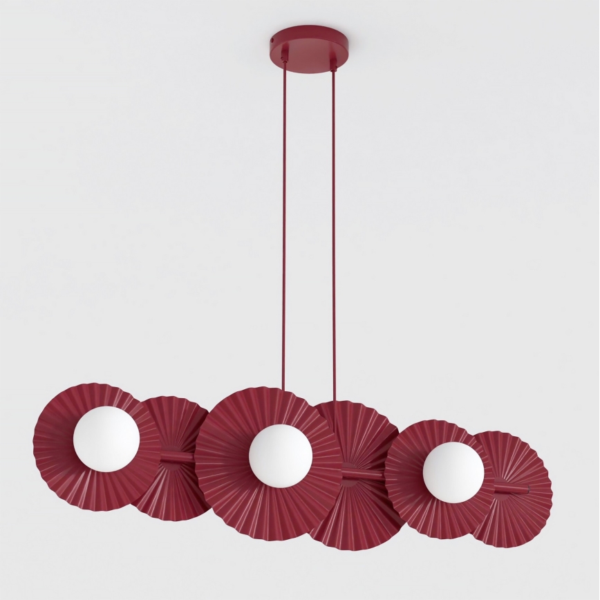 Lámpara colgante con cable UMBRA 6xG9/8W/230V roja