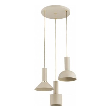 Lámpara colgante con cable VANTI 3xE27/15W/230V beige