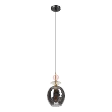 Lámpara colgante con cable VELLO 1xE27/15W/230V negro/rosa empolvado/beige/negro