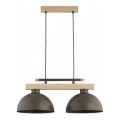 Lámpara colgante con cable VERTA 2xE27/15W/230V marrón/beige