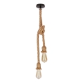 Lámpara colgante con cable VIDEA 2xE27/40W/230V marrón