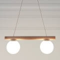 Lámpara colgante con cable WOODSTOCK 2xE27/15W/230V madera/crema