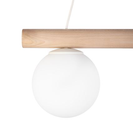 Lámpara colgante con cable WOODSTOCK 2xE27/15W/230V madera/crema