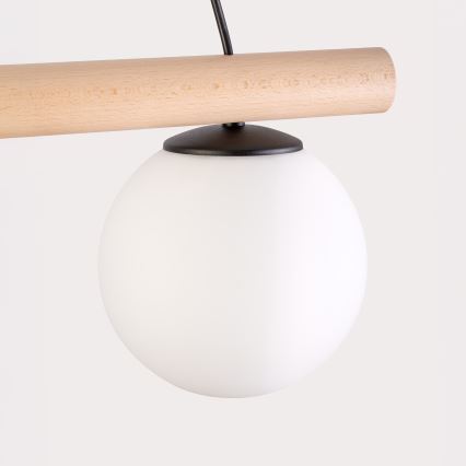 Lámpara colgante con cable WOODSTOCK 2xE27/15W/230V madera/negro