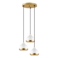Lámpara colgante con cable YILDO 3xE27/40W/230V blanco/dorado