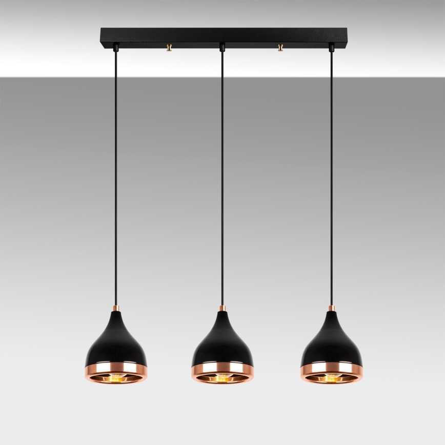 Lámpara colgante con cable YILDO 3xE27/40W/230V