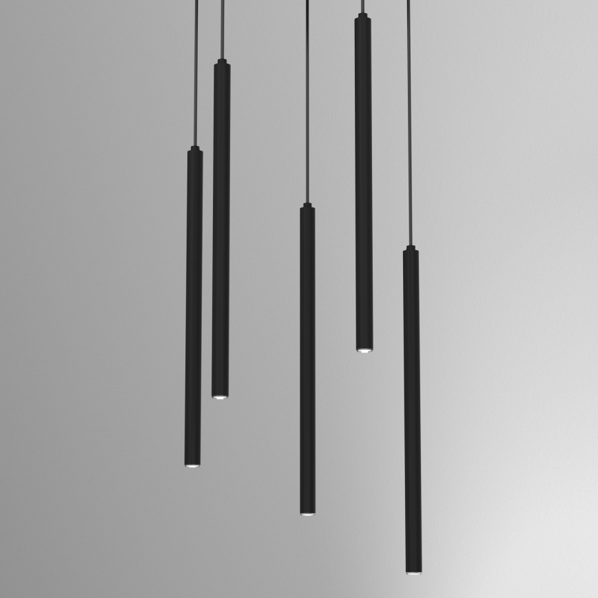 Lámpara colgante con cable YORU 8xG9/8W/230V negra