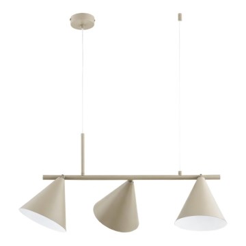 Lámpara colgante con cable ZELTA 3xE27/15W/230V beige