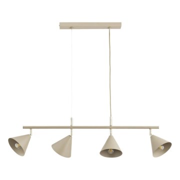 Lámpara colgante con cable ZELTA 4xE27/15W/230V beige