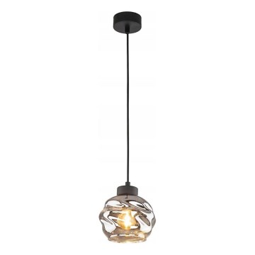 Lámpara colgante con cable ZULIA 1xE27/15W/230V negro/negro ahumado