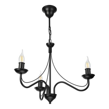 Lámpara colgante con cadena ANTON, 3xE14/15W/230V, negra