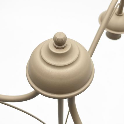 Lámpara colgante con cadena ANTON 3xE14/60W/230V, beige