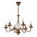 Lámpara colgante con cadena ANTON 6xE14/60W/230V, acabado en bronce