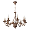 Lámpara colgante con cadena ANTON 8xE14/60W/230V acabado en bronce