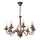 Lámpara colgante con cadena ANTON 8xE14/60W/230V acabado en bronce