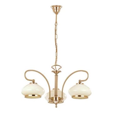 Lámpara colgante con cadena ASTORIA 3xE27/15W/230V dorado