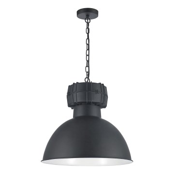 Lámpara colgante con cadena BJORN 1xE27/60W/230V negra