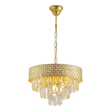 Lámpara colgante con cadena CHARLIZE 4xE14/10W/230V dorada