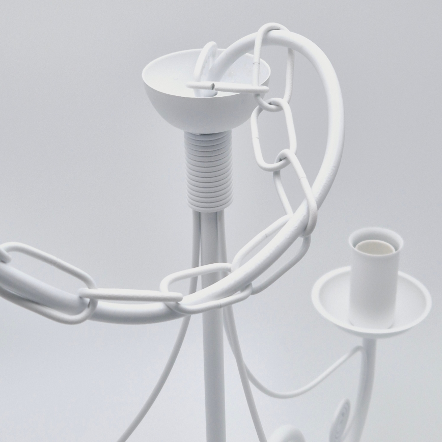 Lámpara colgante con cadena DONATO 3xE14/40W/230V blanco