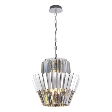 Lámpara colgante con cadena DONNA 9xE14/40W/230V diá. 45 cm cromo mate